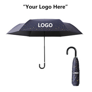 Paraguas de Viaje Plegable Manual de Tres Secciones con Mango en J, Protección UV, Set de Regalo de Lujo para Regalos Empresariales - Product Image 4