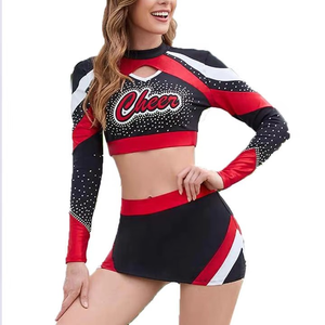 Tenues d'échauffement et d'entraînement pour cheerleaders avec designs personnalisés, uniformes de cheerleading pour femmes sur mesure, vente en gros, ensemble complet - Product Image 4