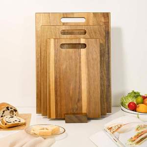 Planche à découper en bois d'acacia naturel, forme irrégulière, écologique, planche à découper en bois pour la viande, le fromage et le pain, pour une utilisation en cuisine - Product Image 3