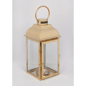 Minimalistische Messing-Kerzenlaterne mit Goldfinish für Heimdekoration, Ramadan, Eid, Vintage-Laternen, Großhandelsbedarf - Product Image 4