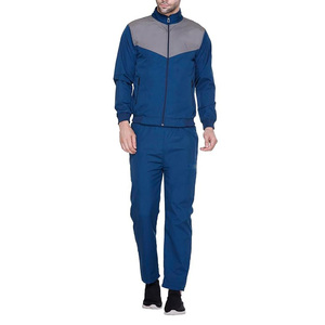 Conjunto Deportivo Azul para Hombre, Chaqueta con Cremallera y Bloques de Color, Pantalones con Cintura Elástica y Bolsillos Laterales, Ropa Deportiva Informal para Otoño - Product Image 2