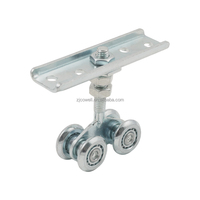 Roulette de porte suspendue Cowell HP05 en acier zingué au design moderne, roue robuste pour quincaillerie de porte coulissante extérieure d'hôtel
