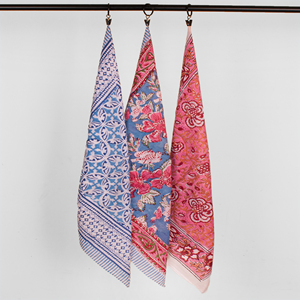 Nouveau Bandana Carré en Coton Imprimé à la Main, Multifonctionnel, Foulard Écologique Bohème - Product Image 5