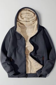 Sweat à capuche décontracté coupe-vent plus épais pour homme, qualité supérieure, coton lourd 380g, doublure polaire automne/hiver - Product Image 6