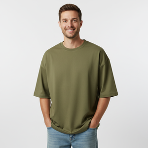 เสื้อยืดโอเวอร์ไซส์ผ้าคอตตอนหนานุ่ม 100% สไตล์สตรีทแวร์ คอกลม แต่งลายกราฟิกโลโก้ OEM ตามสั่ง - Product Image 5