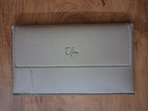 Pochette élégante beige en PU Elion avec logo, pour usage quotidien, fermeture éclair et bouton, 8 pouces, toutes saisons - Product Image 2