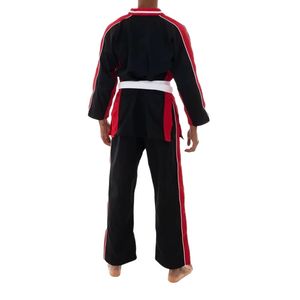 Uniforme de Taekwondo noir à rayures rouges, Dobok professionnel pour maîtres, Dobok de Taekwondo lourd pour maîtres, tenue de compétition. - Product Image 2