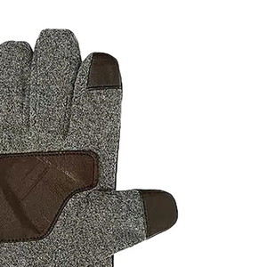 Men's <b>Equestrian</b> Riding Gloves Grey Textile With Leather Palm Grip Solid Color Regular Fit - Product Image 2