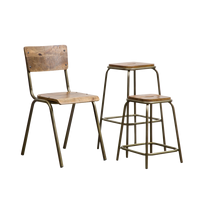 Tabouret de bar scolaire Vandana Vertex Falcon en métal et bois, 69 cm