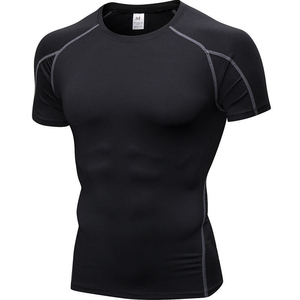 T-shirt de compression pour homme de haute qualité à faible MOQ, logo personnalisé, meilleur prix, vêtements de sport pour la gym, entraînement, fitness, extensible, séchage rapide, performance - Product Image 2
