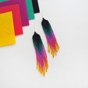 <b>Top</b> Selling Handmade Beaded Charm <b>Earrings</b> Classic Long Dangle Fashion Jewelry Certified Anniversary Wedding - Product Image 2