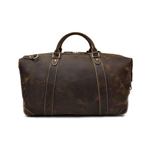 Sac de voyage unisexe de haute qualité, grand format, en cuir véritable de luxe, avec doublure en nylon, idéal pour la salle de sport - Product Image 4