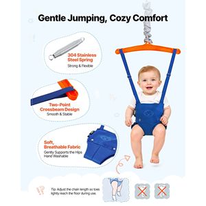 Set Altalena e Salterello 2 in 1 per Bambini con Seduta in Plastica Spessa e Supporto Pieghevole in Metallo Rinforzato, Prodotto 4-in-1 - Product Image 5