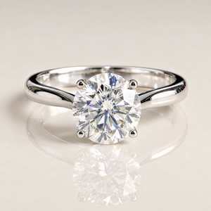 Bague classique unisexe en moissanite ronde 1 carat, en argent 925, idéale pour les fêtes et comme cadeau de promesse pour amis - Vente flash - Product Image 1