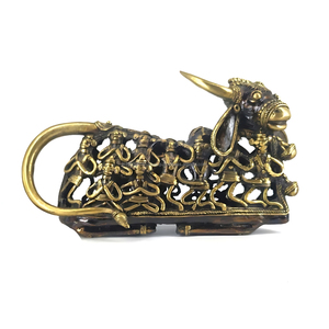 Figurine artisanale en art Dhokra, Vache Nandi divine en laiton, Décoration tendance pour la maison et le bureau, Matériau métallique, Spirituel, Humain, Décoration Diwali - Product Image 2