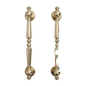 Manija de Puerta de Latón Antiguo de Lujo con Acabado Dorado, Manija de Puerta Principal Decorativa Resistente para Entrada de Casa, Hotel u Oficina - Product Image 4