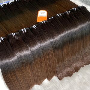 Meilleure vente 12 "Super Double Drawn Remy Hair Trame Extensions de cheveux Machine Double trame faisceaux prêts à expédier à bas prix - Product Image 2