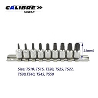 Jeu de douilles Torx Plus 5 pans anti-effraction en acier Chrome Vanadium, 9 pièces, TAIWAN CALIBRE, garantie 1 an, pour unités ECU/A/C, OEM