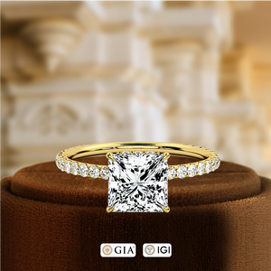 Anillo de Compromiso y Boda con Diamante Cultivado en Laboratorio, Corte Princesa de 1.5CT, Certificado IGI, Oro Sólido de 14K, Regalo para Fiestas y Eventos - Product Image 6