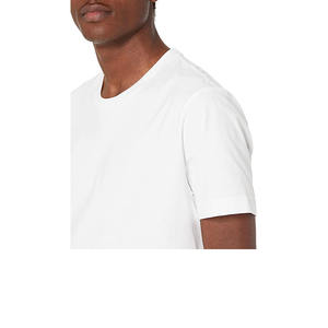 T-shirt à manches courtes pour homme, coupe classique, col rond, blanc uni, décontracté, 100% coton, écologique, 180g - Product Image 3