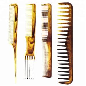 Peigne démêlant à dents larges couleur ambre pour cheveux afro, outil professionnel de coiffure - Product Image 3