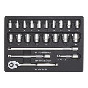 Jeu de clés à douille 3/8'' 22 pièces - Product Image 1