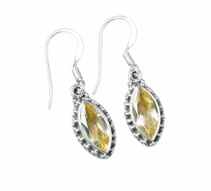 925 Sterling Silver Yellow Citrine <b>Hook</b> <b>Earrings</b> Handmade Natural Gemstone Jewelry for Women - Product Image 1