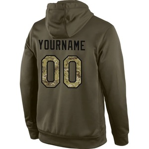 Custom Wholesale Olive Camo <b>Black</b> Hoodie Stitched Jersey Embroidery <b>Fleece</b> Pullover Breathable Team Sports Training Wear - Product Image 5