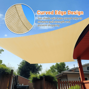 Telo Ombreggiante Triangolare in HDPE Beige 3x4m Anti-UV per Patio Esterno, Giardino, Serra, Schermo Privacy, Rete Durevole da Spiaggia - Product Image 5