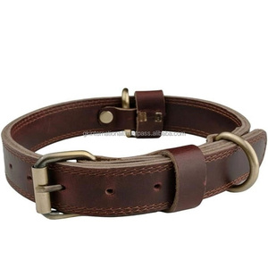 Collar de perro de cuero resistente de primera calidad, costura duradera y ajuste de calidad, collar de perro de cuero ajustable completo para mascotas de todos los tamaños - Product Image 4