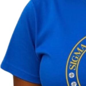 Camiseta Sigma Gamma Rho para mujer, camiseta gráfica personalizada de la organización griega, camiseta informal de manga corta con cuello redondo, ropa informal de algodón para mujer - Product Image 4