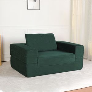 Divano Letto Moderno a Compressione per Adulti e Animali Domestici, in Tessuto Corduroy, Cuscino da Pavimento per Soggiorno e Camera da Letto, Nessun Montaggio Richiesto - Product Image 3