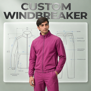 Custom <b>Men</b> Nylon Windbreaker Outfit <b>Hoodie</b> Shorts Lightweight Windproof Sportswear Casual <b>Running</b> Streetwear Clothing - Product Image 6