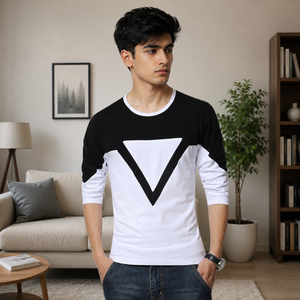 เสื้อยืดลำลองแขนยาวผู้ชายระดับพรีเมียม |   เสื้อยืดคอกลมผ้าคอตตอนผสมลายกราฟิกสวมใส่สบายสำหรับการเดินทางและการใช้งานในชีวิตประจำวัน - Product Image 4