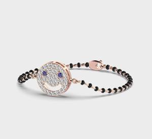 Avina Jewels Lab Grown Diamond Women's Vintage Rhodium Plated IGI Certified Mangal Sutra Bracelet 9K Yellow / White / <b>Rose</b> <b>Gold</b> - Product Image 4