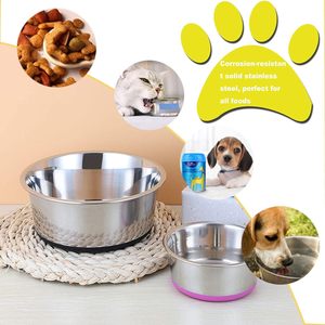 Cuenco para perros de acero inoxidable a precio barato al por mayor con base de goma antideslizante para comedero de mascotas pequeño, mediano y grande, cuencos de comida para perros - Product Image 4