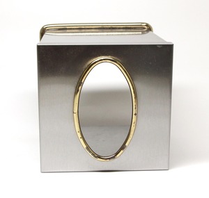 Boîte à mouchoirs en métal argenté minimaliste, élégante, idéale pour la salle de bain et le comptoir - Product Image 2