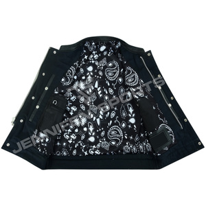 Chaleco de Motocicleta Clásico de Moda, de Cuero Genuino, Reversible, Transpirable, para Invierno, Talla 6XL para Hombre, con Forro Interior de Bandana - Product Image 6