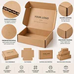 Boîte d'expédition en kraft personnalisée avec impression de logo, boîte en carton ondulé, emballage recyclable pour e-commerce, cadeaux et produits - Product Image 5