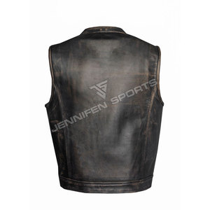 Chaleco de Cuero Antiguo para Motocicleta, Diseño Personalizado Unisex, Transpirable, Opciones de Tallas Grandes para Verano e Invierno, Servicio OEM/ODM - Product Image 4