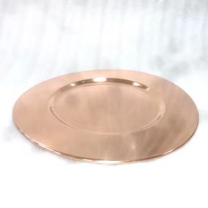 Plato de cobre redondo brillante, chapado en cobre, ecológico, decorativo, elegante, con nuevo diseño. - Product Image 2
