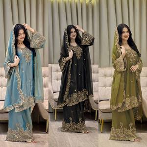 Newly Launched <b>Kurti</b> & Palazzo Set Indian & Pakistani Clothing Palazzo Suit with Dupatta Set from Indian Supplier - Product Image 5