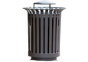 <b>Outdoor</b> Open Top Slatted Metal Sturdy Trash <b>Bin</b> Park Commercial Waste Container <b>Rubbish</b> <b>Bin</b> Barrel Hotels OEM ODM Manufacturer - Product Image 5