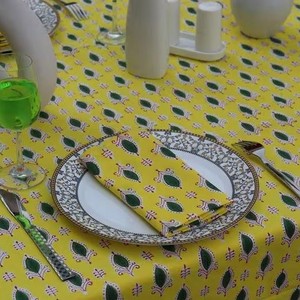Floral Print Handcrafted 100% Cotton <b>Tablecloth</b> Handmade Block Printed Traditional Heritage <b>Rectangle</b> Cover Artisan Design Cover - Product Image 6