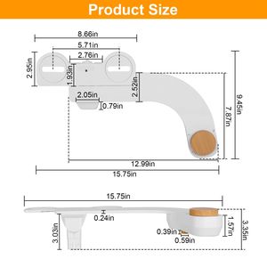 หัวฉีดคู่สำหรับสเปรย์ชำระล้างแบบน้ำสะอาด ไม่ใช้ไฟฟ้า พร้อมระบบควบคุมการไหลของน้ำ - Product Image 3