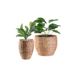 Pot de fleurs artisanal en jacinthe d'eau, écologique et naturel, tressé à la main, pour la décoration de la maison, du jardin et du balcon - Vente flash - Product Image 3