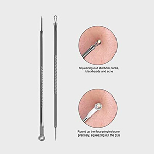 Nouvel outil élégant en acier inoxydable à double extrémité pour le soin du visage, anti-points noirs, aiguille à acné, avec manche antidérapant, unisexe - Product Image 6