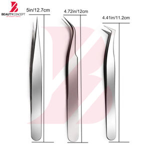 Pince à épiler pour extensions de cils, manche antidérapant facile à utiliser, pointe en fibre, pince à épiler de beauté en acier inoxydable de haute précision, sans effort - Product Image 2