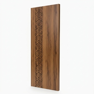 Puerta de Madera Sólida de la Serie Moderna Aruna Padma, Panel Decorativo Tallado Elegante, Mueble de Entrada de Madera para Decoración del Hogar, Diseño Artístico - Product Image 1