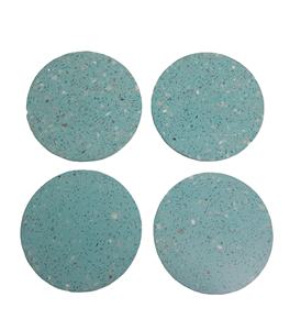 Forme ronde Nouveau design Terrazzo Look avec sous-verres personnalisés polis de haute qualité Sous-verres en marbre ardoise Ensemble de 4 pièces - Product Image 5
